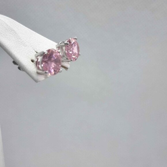 NEW Sterling SIlver 925 PINK GemStone Studs - Earrings - Picture 2 of 5